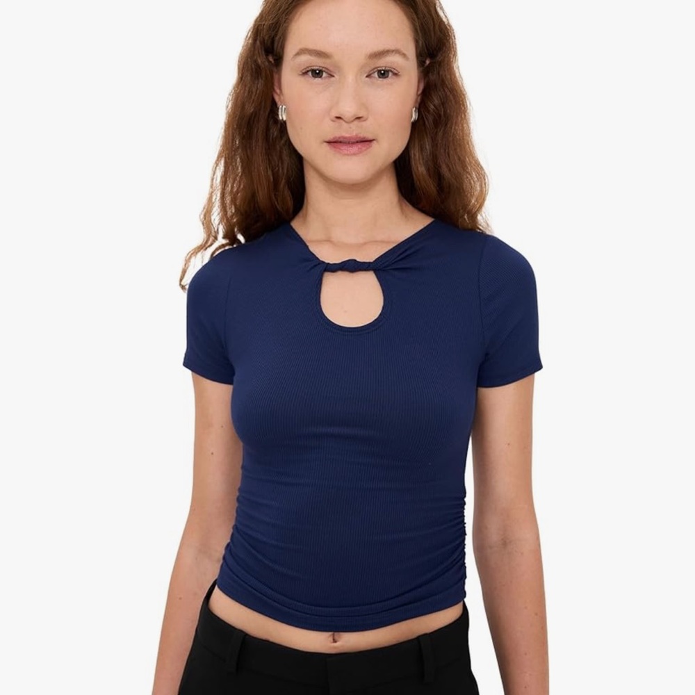 Shopbop Le Bop keyhole Navy Women's Top